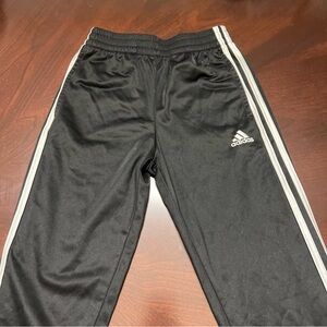 Adidas Kids Black Joggers with Classic White Stripes